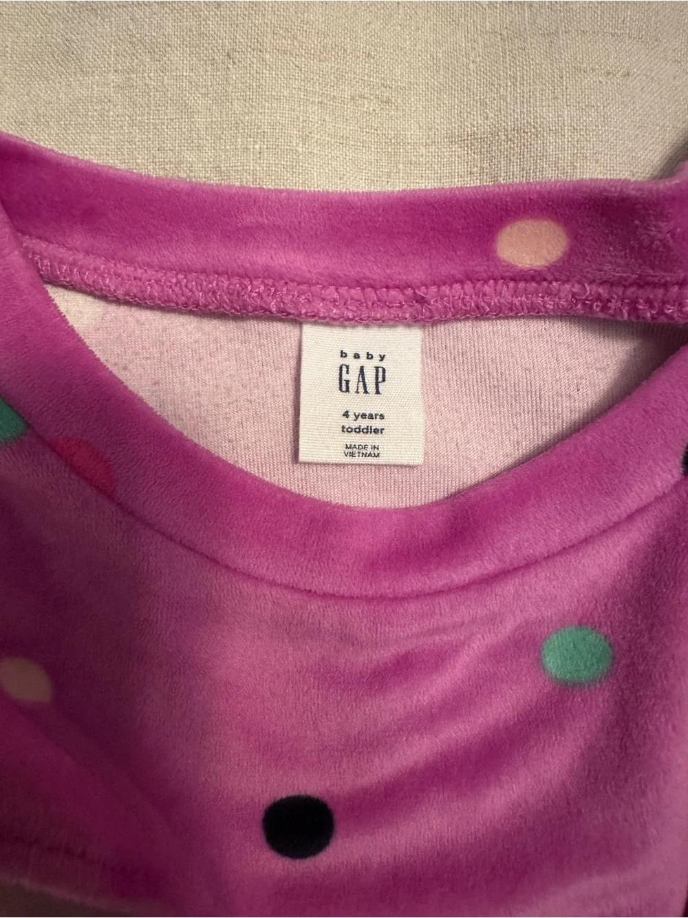 Gap, velour, violet tunic. Sz 4 Excellent Condition